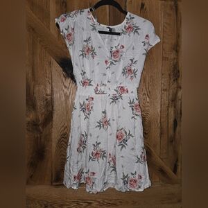 Divided White Floral Dress